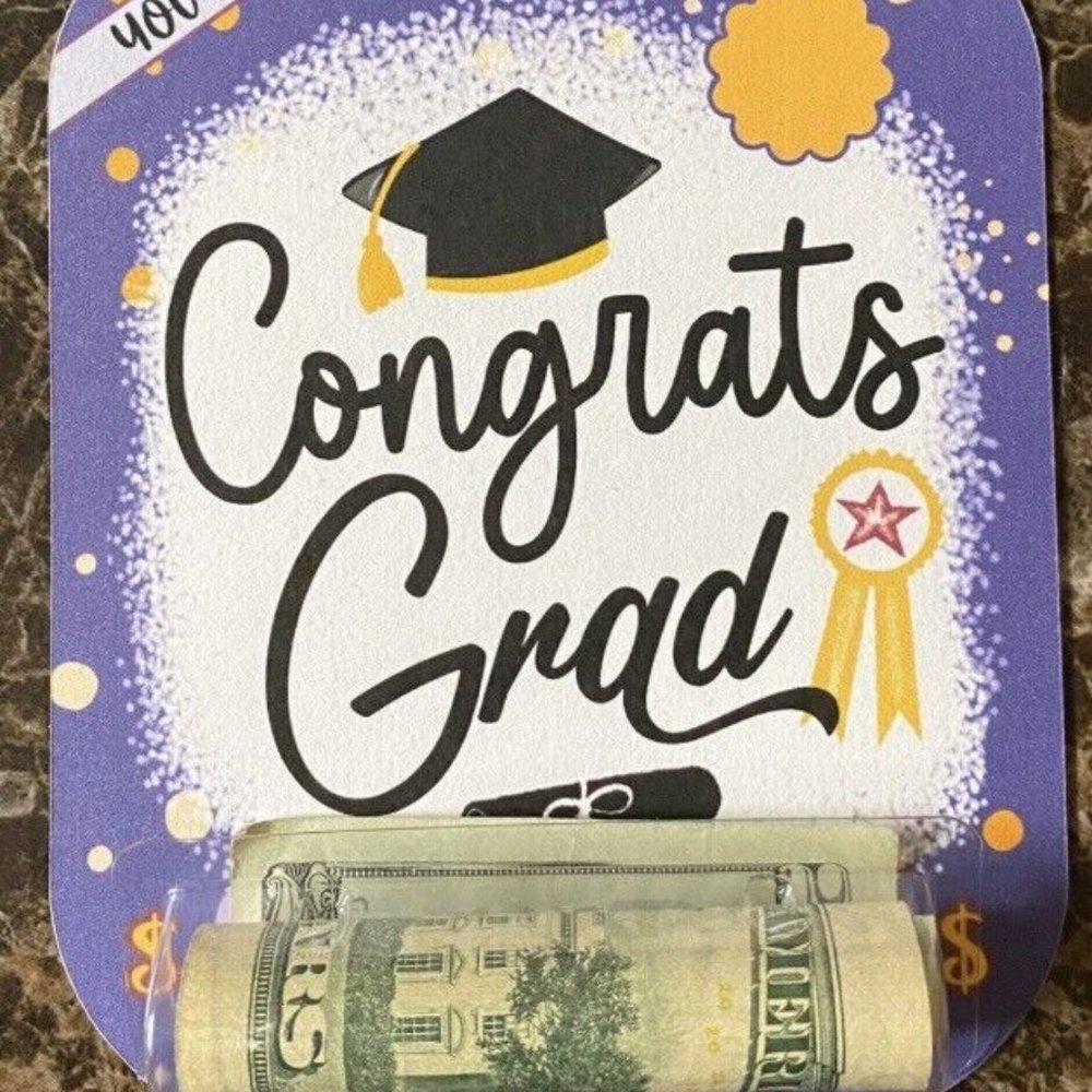 Congrats Grad Graduation Money Card Holder Unique Fun Gift